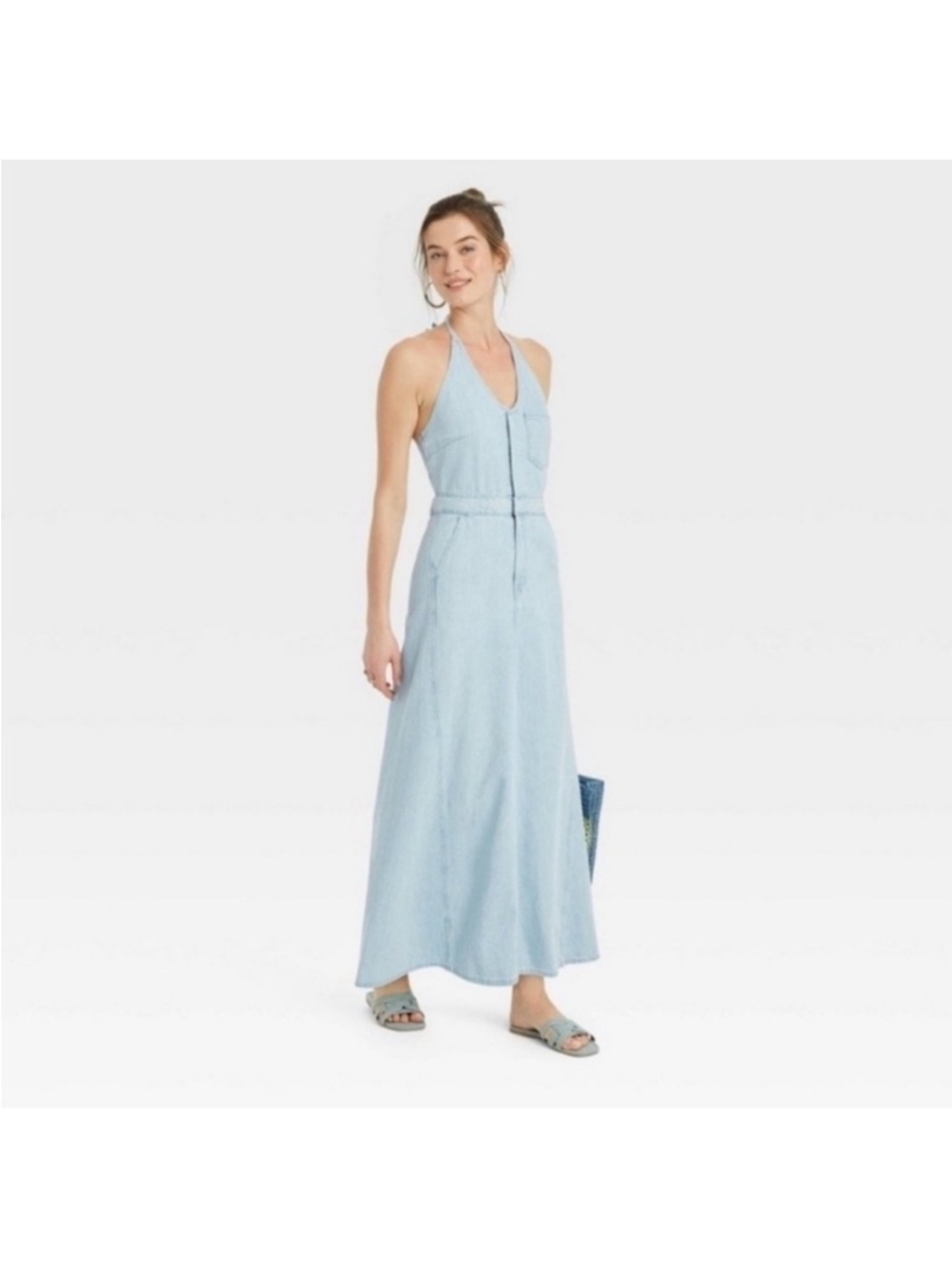 Universal Thread Denim Halter Maxi Dress – Size 10
